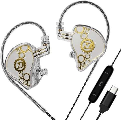ND Venus High-Fidelity In-Ear Monitor Headphones – Premium Wired Earbuds Featuring 10 mm Dual Magnetic Drivers for Superior Audio Clarity – Ergonomically Designed for Comfort with Detachable Cable and Integrated Mic – Ideal for Gamers and Audiophiles – Versatile 3.5 mm Compatibility for Seamless Sound Connection – Perfect for Extended Listening and Immersive Gaming Experiences