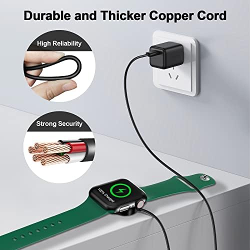 Magnetic Fast Charging Cable for Apple Watch – Portable 1.6 FT Wireless Charger Compatible with All i Watch Series Ultra/10/9/8/7/6/SE/SE2/5/4/3 – Quick Connection & Enhanced Durability for Effortless Charging