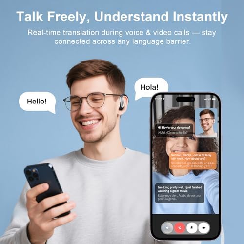 Revolutionize Your Communication with AI Translation Earbuds – Cutting-Edge Bluetooth Headset for Instant Language Translation in 144 Languages, Ideal for Global Travel, Professional Networking, and Language Acquisition – Exceptional Noise Cancellation and Seamless Device Compatibility for Ultimate Convenience