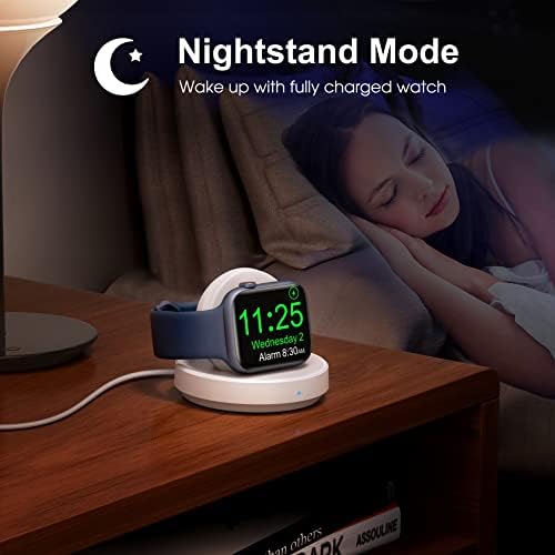 Sleek Sky Blue Portable Magnetic Charging Dock for Apple Watch – Fast Wireless Charger with Nightstand Mode, Compatible with Series 10, 9, 8, 7, SE, 6, 5, 4, 3, 2, Ultra 2 – Travel-Friendly Design with Premium Charging Cable for Effortless Power and Style