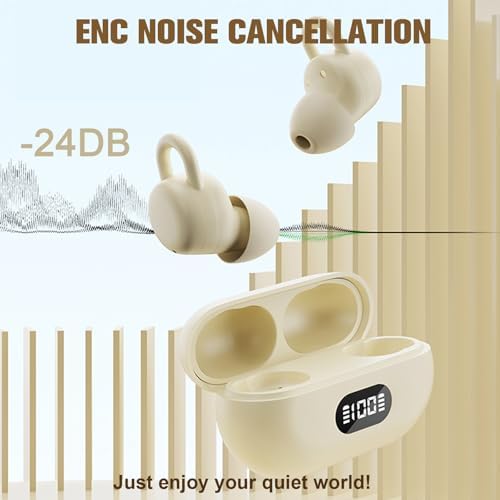 X66 Wireless Bluetooth 5.3 Sleep Earbuds – Engineered for Comfort and Serenity, Featuring Premium Noise Cancellation, Extended 24-Hour Playtime, and IPX5 Water Resistance for Active Lifestyles, Ideal for Side Sleepers Seeking Restful Sleep and Uninterrupted Music Enjoyment