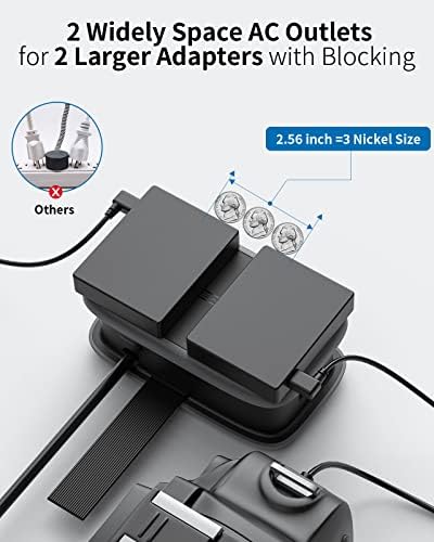 NTONPOWER GAN Ultra 65 W USB Charging Station – 7-in-1 Travel Power Strip with 3 AC Outlets & 4 USB Ports (2 USB-C) – Fast Charging Desktop Solution with 4 ft Extension Cord – Ideal for Mac Book, i Phone, and More – Compact, Durable & Versatile Power Hub for Home & On-the-Go Charging