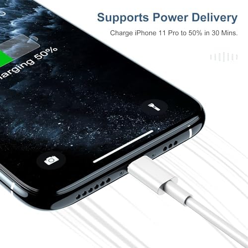 Premium 2 Pack USB C to Lightning Cable – 6 ft Apple MFi Certified Fast Charging Cord for i Phone 13/12/11 Pro/Max, Durable Power Delivery Charging Solution in Sleek Black – Unmatched Speed and Compatibility for On-the-Go Users