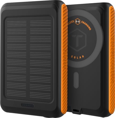 Tough Tested ROC 5 Solar Power Bank 5000 m Ah – Rugged Mag Safe Wireless Charger for i Phone 15/14/13, Fast USB-C PD 20 W & QC3.0, IP54 Outdoor Battery with Solar Charging for Camping & Travel, 5-Year Warranty, Ultimate Reliability for Adventures and Emergencies