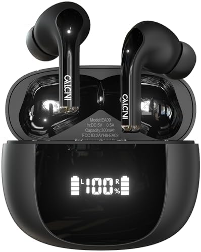 Premium Wireless Earbuds with Bluetooth 5.3 – Deep Bass Stereo Sound & IP67 Waterproof for Ultimate Durability – True Wireless Design with LED Power Display Charging Case – Perfect for Sports, Workouts, and Leisure Listening – Enhanced Compatibility & Clear Calls with Built-in Microphone – Elevate Your Audio Experience with CALCINI