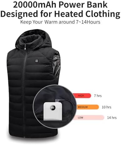 Ultimate 10000 m Ah Heated Vest Battery Pack – Fast Charging Power Bank for Heated Clothing, Stadium Seats & Outdoor Gear with LED Display – Compact & Portable Solution for Winter Adventures – Reliable Energy Source for Jackets, Pants & Camping Chairs