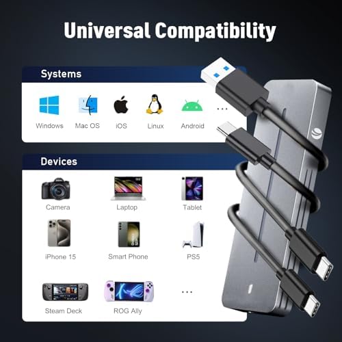 Revolutionize Your Storage with the VCOM M.2 NVMe Enclosure – High-Speed 10 Gbps USB 3.1 Aluminum Adapter for M-Key/M+B Key SSDs (2230/2242/2260/2280) – Ultimate Compatibility with Windows, Mac, Linux & Android – Built-in Cooling Pad for Enhanced Thermal Performance and Reliability