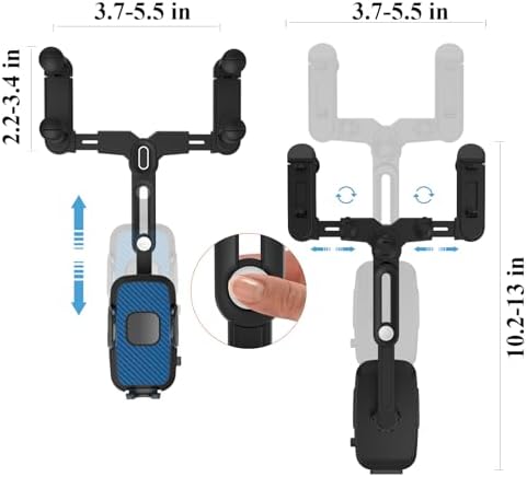 Mag Safe Rear View Mirror Phone Holder – Adjustable Magnetic Car Mount for i Phone 16/15/14/13/12 & All Mag Safe Devices – Secure Grip for Hands-Free Navigation – Compact Retractable Design with Effortless Installation – Elevate Your Driving Experience and Stay Connected Safely