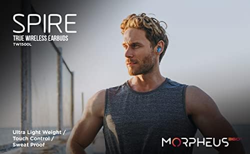 Morpheus 360 Spire True Wireless Earbuds – Premium Bluetooth 5.2 Connectivity, Immersive Hi-Fi Sound, Effortless Touch Control, Durable Waterproof Design with Chic Charging Case – Unleash Your Audio Adventure in Sleek Black