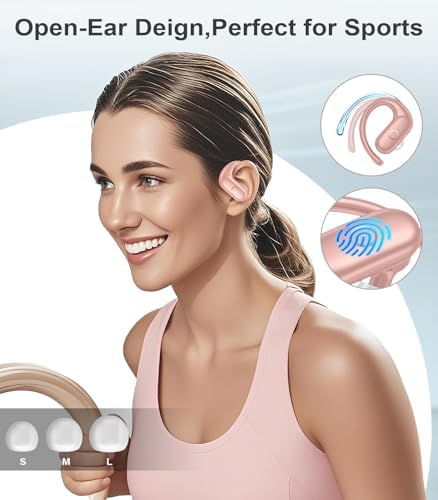 MOZOTER Wireless Sport Earbuds: Stylish Bluetooth Headphones with Enhanced Deep Bass, Secure Earhooks for Active Comfort, and Unmatched 60-Hour Battery Life – Ideal for Fitness, Meetings, and Everyday Use