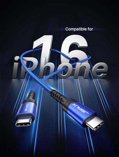 JSAUX Versatile 3-Pack USB C to USB C Cable Set – 100 W Fast Charging (10 ft, 6.6 ft, 3.3 ft) for Nintendo Switch, i Phone 16/15 Pro Max, Samsung Galaxy S25/S24, i Pad Pro – Durable, High-Speed Type C Charger Cables in Sleek Black Design for Ultimate Compatibility and Convenience