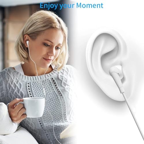 Premium Wired Earbuds with Microphone – 6 Pack of Heavy Bass In-Ear Headphones for Superior Sound Quality, Noise-Blocking Design & User-Friendly Control, Compatible with All 3.5 mm Jack Devices – Perfect for Music Lovers & On-the-Go Professionals