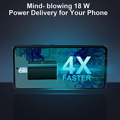 Ultra-Fast 18 W USB C Wall Charger – Compact PD 3.0 Power Adapter for i Phone, i Pad, and Samsung Galaxy Devices – Rapid Charging Block with Advanced Safety Features for On-the-Go Power Solutions