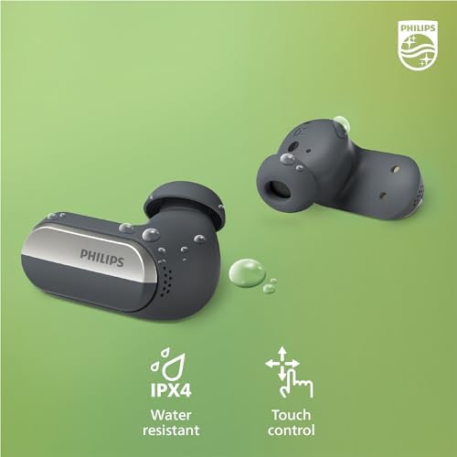 Philips Fidelio T1 True Wireless Earbuds – Audiophile-Grade Sound & Advanced Active Noise Cancelling Pro+ Technology, Bluetooth 5.2 for Seamless Connectivity, Ergonomic Design for All-Day Comfort, Long Battery Life with 25 Hours Playtime, Perfect for Music Lovers and Daily Use