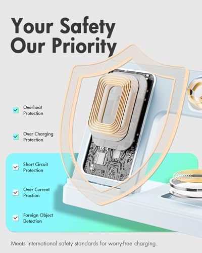 3-in-1 Wireless Charging Station for Apple Devices: Fast Charging Stand for i Phone 16-11, Apple Watch Series 10-3, and Air Pods Pro 4-2 – Sleek, Portable Design with Safety Features – Perfect Gift for Tech Lovers and Remote Workers
