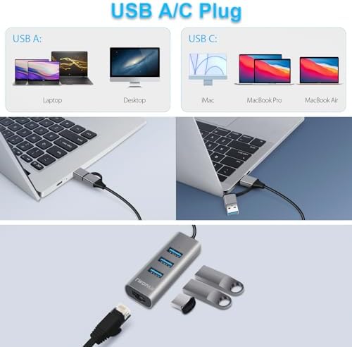 Ultimate 5-in-1 USB C Hub with 4 K HDMI & 4 USB 3.0 Ports – The Essential Multiport Adapter for Enhanced Productivity on Mac Book Pro, Mac Book Air, i Mac, i Pad, XPS & More – Seamless Connectivity, Fast Data Transfer & Travel-Friendly Design