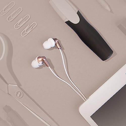 Panasonic Ergo Fit Wired Earbuds with Microphone – Superior Sound Quality with Ergonomic Comfort, Universal 3.5 mm Jack Earphones for Phones and Laptops in Stylish Metallic Purple – Custom-Fit Earpieces (S/M/L) for Optimal Audio Experience and Hands-Free Calls – RP-TCM125-VA