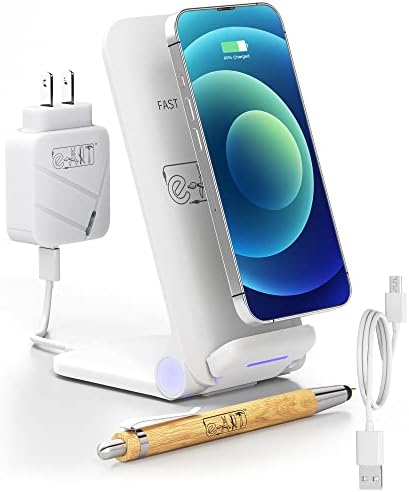 Ultimate 15 W Foldable Wireless Fast Charger with 28 W Quick Wall Adapter & Stylus Pen – Portable Qi Charging Station for i Phone & Samsung Galaxy – Perfect Gift for Tech Enthusiasts – Enhanced Speed & Compatibility