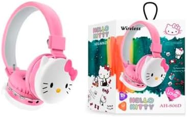 Hello Kitty Pink Kids Bluetooth Headphones – Safe Over-Ear Noise-Canceling Design with Built-In Microphone for Young Explorers – Stylish Wireless Audio for Music, Gaming, and Learning