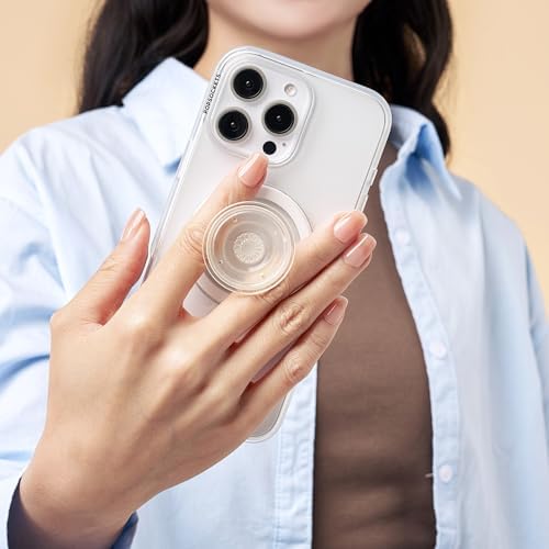 Mag Safe-Compatible Glitter Pop Socket Phone Grip & Stand – Stylish Clear Kickstand for Secure Wireless Charging and Effortless Media Viewing, Essential Cute Accessory for Enhanced Mobile Experience