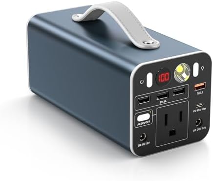 150 W Portable Power Station – 42000 m Ah/155 Wh Multi-Device Battery Backup with AC Outlet, PD 65 W Fast Charging, and 5-In-1 Recharging Options for Camping & Emergency Use – Lightweight Design with LED Light Modes for Ultimate Convenience