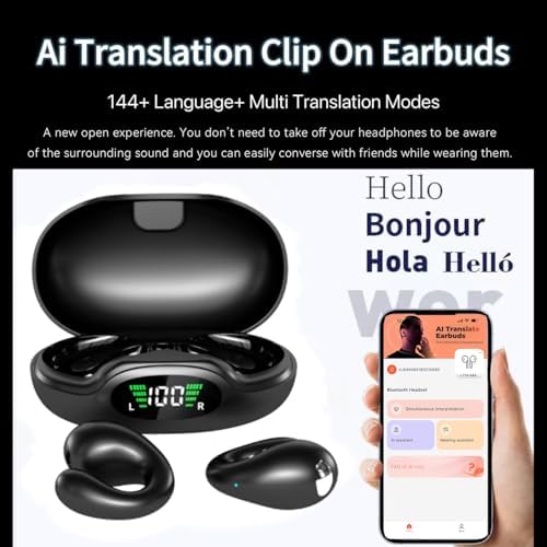 Revolutionary Bluetooth 5.3 Open Ear Wireless Earbuds – Advanced Noise Isolation & IPX7 Waterproof Design for Uninterrupted Adventures – Extended Battery Life with Smart Charging Case – Ultimate Comfort & Connectivity for Active Lifestyles & Outdoor Enthusiasts