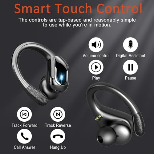 Ultimate Wireless Sport Earbuds with 75-Hour Playtime, Bluetooth 5.4 Connectivity, and IP7 Waterproof Rating – Noise-Canceling Earphones with Deep Bass for Gym, Running, and Outdoor Activities – Enhanced Comfort and Stability for Active Lifestyles
