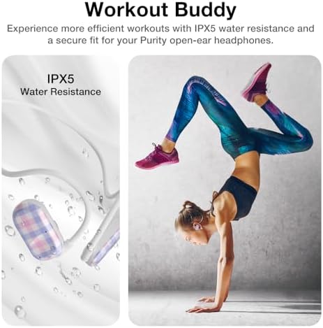 Purity Air Open Ear Headphones – Advanced True Air Conduction Wireless Bluetooth Earbuds with Dual Mic for Clear Calls – Ergonomic, Sweat-Resistant Design for Active Lifestyles – Compatible with i Phone & Android – Ultimate Comfort and Audio Awareness