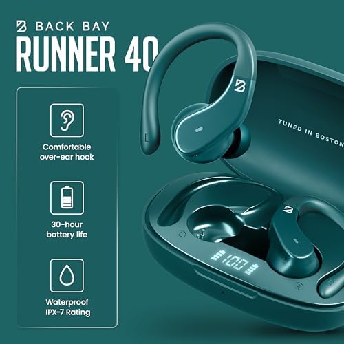 Back Bay Audio Runner’s Wireless Earbuds – Cutting-Edge Bluetooth Sports Headphones with Immersive Deep Bass, Ergonomic Comfort, and IPX7 Waterproofing for Dynamic Athletes – Ideal for Running, Gym Sessions, and Intense Workouts – 2025 Model Featuring Enhanced Connectivity and Up to 8 Hours of Continuous Playtime
