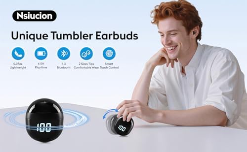 Invisible Mini Bluetooth Sleep Earbuds for Side Sleepers – Ultra-Lightweight Design with Tumbler Charging Case – Comfortable In-Ear Fit for Small Ears – Ideal for Noise Isolation and Active Lifestyles – Elevate Your Sleep and Gym Experience with Wireless Convenience and Durability