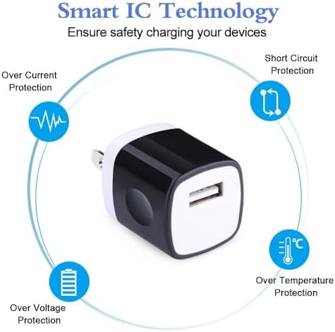 10-Pack USB Wall Charger Adapters – Efficient 1 A/5 V Fast Charging Blocks for i Phone 11 Pro Max to 16 & Samsung Galaxy S20 Ultra to S24 – Compact, Durable, and Travel-Friendly Power Solutions for All Your Devices