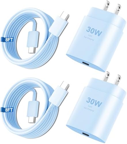 High-Speed 30 W USB C Fast Charger for i Phone 15 & 16 Pro Max with 6 FT Cable – Ultimate Compatibility for i Pad and Samsung Galaxy S24 – Compact, Reliable Power Block with Advanced Safety Features for On-the-Go Charging
