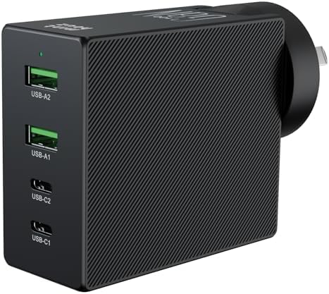 Minthouz 100 W Ga N Multi-Port USB-C/A Wall Charger – Ultimate Fast Charging Station for Mac Book Pro, i Phone, and Laptops – Travel-Friendly, Foldable Design for Enhanced Portability and Compatibility – Power Up to 4 Devices Simultaneously with High-Efficiency Technology