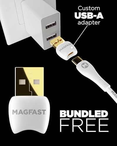 MAGFAST Lux 6 ft USB-C to USB-C Cable | Alpine White | Fast Power Delivery (PD) for i Phone 16, Androids, Laptops & More | Tangle-Free High-Speed Charging Cord for Seamless Data Transfer & Enhanced Device Compatibility