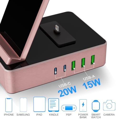 Power Up Your Workspace with the 100 W Aluminum Alloy 8-in-1 Wireless Charging Station – Fast USB-C Dock for i Phone, i Watch & Air Pods Pro – Sleek, Durable Design for Multi-Device Efficiency