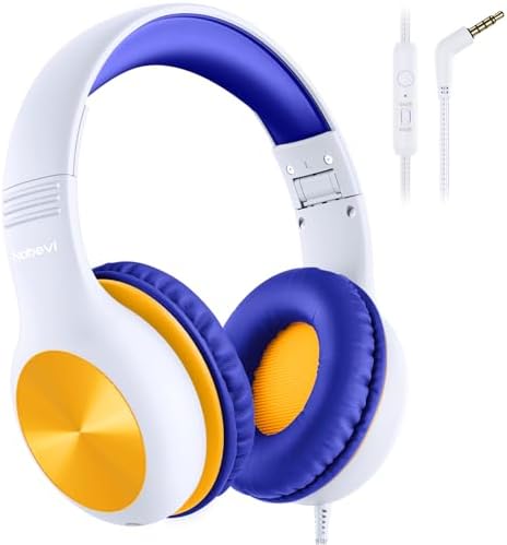 Premium Kids Over-Ear Headphones with Built-In Microphone – Safe Volume Control, Lightweight Dark Green Design for Online Learning & Travel, HD Sound Quality, Collaborative Audio Sharing Feature for Enhanced Learning Experiences