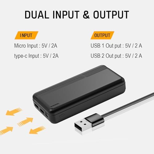 Ultimate 20000 m Ah Rechargeable Power Bank for Heated Apparel – Fast 5 V 2 A Battery Pack for Vests, Jackets & Hoodies – Lightweight & Portable Charger for Outdoor Comfort – Not Compatible with 7.4 V Heated Gear – Safety Features for Reliable Performance