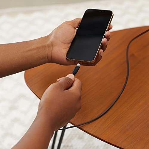 Amazon Basics MFi Certified 2-Pack Lightning Charger Cables – 6 Foot USB-A to Lightning, Optimized for i Phone 14, 13, 12, 11, X, Xs Pro, Pro Max, Plus & i Pad – Durable ABS Design for Fast Charging & Data Syncing, Sleek Black Finish, Essential Backup Solution