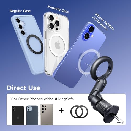 UGREEN Magnetic Car Phone Mount for Mag Safe – Secure Air Vent Holder for i Phone 16, 15 Pro Max, 14, 13, 12 Pro & Mini – Enhanced Magnetic Grip & Easy Installation for Seamless Navigation – Sleek Design for Clutter-Free Driving Experience