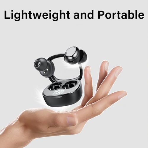Revolutionary True Wireless Sleep Earbuds 2025 – Ultimate Comfort for Side Sleepers, Bluetooth 5.4 Connectivity, 53-Hour Playtime with Immersive 3 D Bass, Advanced Noise Cancellation, IP7 Waterproof Design for All-Night Relaxation, Quick USB-C Charging with LED Battery Indicator for Effortless Use