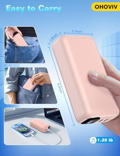 Massive 50000 m Ah Portable Power Bank with 22.5 W Fast Charging – Lightweight USB-C External Battery Pack with LED Display for i Phone 16/15/14/13 Pro, Android, and Samsung Galaxy – Ultimate Travel Companion for Non-Stop Charging
