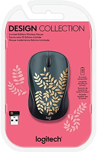 Transform Your Workspace with the Logitech Design Collection Golden Garden Limited Edition Wireless Compact Mouse – A Unique Blend of Artistry and Ergonomics for Effortless Navigation and Style!