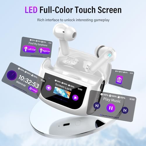 Thunelec Star Sand Purple Wireless Earbuds – Premium Bluetooth 5.4 Headphones with 48-Hour Battery, Advanced ANC/ENC Noise Cancellation, IPX7 Waterproof Protection, Touch Control, and Customizable EQ Modes for Ultimate Sound Experience in Any Environment