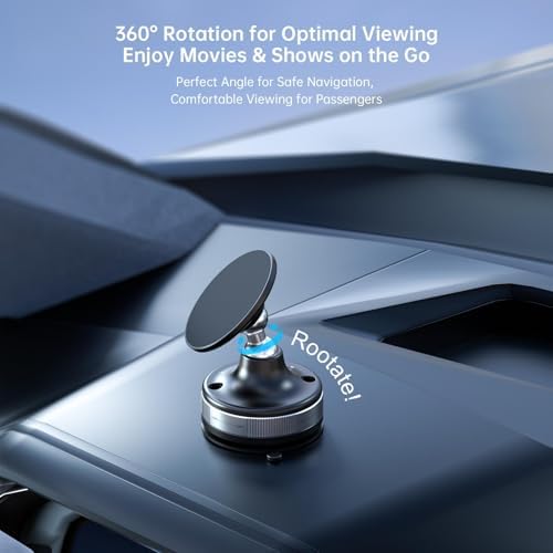 Vacuum Magnetic Car Phone Holder/Mount/Stand with Ultra Strong Suction Cup, 360°Rotating Gym/Shower Cellphone Holder Fit for MagSafe iPhone 12/13/14/15/16 Pro Max & All Smartphones – Enhanced Compatibility and Speed