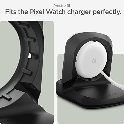 Spigen S354 Charger Stand for Google Pixel Watch – Durable TPU Design with Non-Slip Base for Secure Charging (Not Compatible with Pixel Watch 2,3) – Sleek, Compact Docking Solution for Smartwatch Accessories – Enhance Charging Efficiency and Style