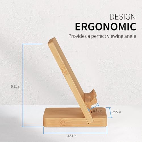 Versatile Solid Wood Phone Stand – Premium Desktop Holder for All Phone Types, Non-Slip Design with Sleek Black Finish, Ideal for Home & Office Use, Enhancing Productivity and Style