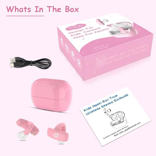 BANIGIPA Kids Bluetooth 5.4 Open Ear True Wireless Earbuds – Ultra-Lightweight Headphones with Safe 85 d B Volume Control for Young Listeners – Perfectly Designed for School, Travel & Clear Communication with Built-in Mic