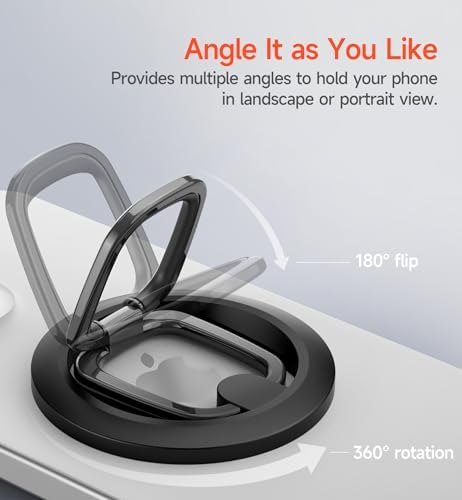 SURITCH Mag Safe Phone Grip – Innovative Magnetic Ring Holder for i Phone 15 Series, 360-Degree Adjustable Kickstand for Optimal Viewing, Ergonomic Design for Secure Handling, Sleek Silver Finish, Seamless Compatibility with Mag Safe Cases – Transform Your Mobile Experience