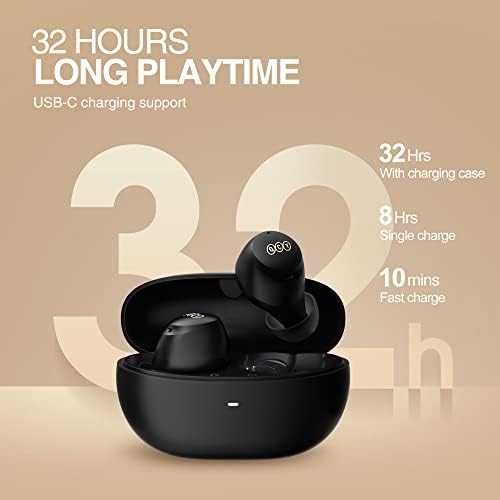 QCY HT07 Wireless Earbuds with Multi-Mode Active Noise Cancelling – AI-Enhanced Call Clarity, 6 Mics for Optimal Voice Quality, 32-Hour Battery Life, Customizable EQ via App, Bluetooth 5.2 for Seamless Connectivity, Anti-Wind Noise, Perfect for Music Lovers and Professionals