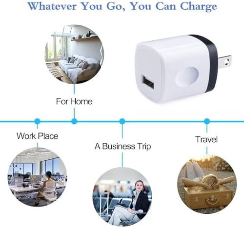10-Pack USB Wall Charger Adapters – Efficient 1 A/5 V Fast Charging Blocks for i Phone 11 Pro Max to 16 & Samsung Galaxy S20 Ultra to S24 – Compact, Durable, and Travel-Friendly Power Solutions for All Your Devices